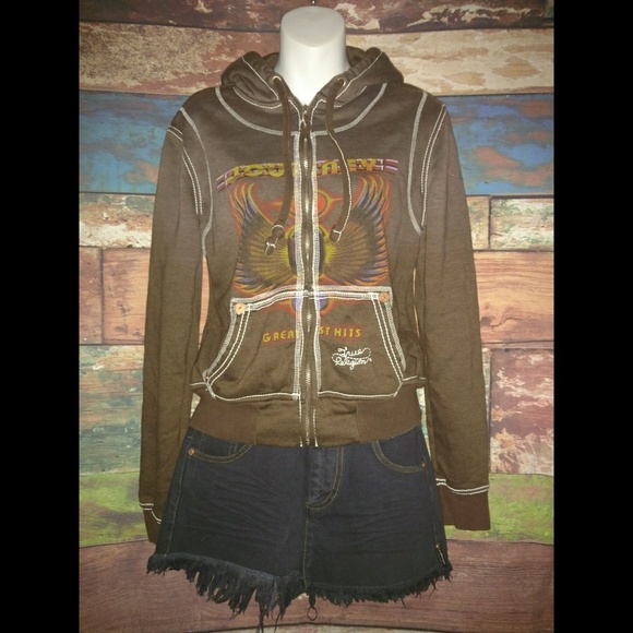 Brown true religion hoodie Clearance